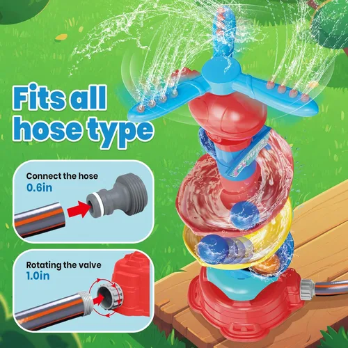 Vista 6 de Skirfy Aspersor de agua para niños, juguetes de agua 3 en 1 para niños y niñas, juego de pelota de atrapo, juego al aire libre, fiesta de verano
