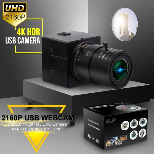 Vista 9 de Cámara USB 4K 0.1-0.472 in 4X Varifocal Lente Manual 2160P Cámara Ultra HD Compatible con UVC Primer Plano Webcam Soporte OpenCV PC Computadora