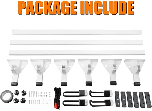 Vista 7 de MELIPRON Estante de Escalera de Techo para Van con 3 Barras Blanco Compatible con RAM ProMaster City 2015-On