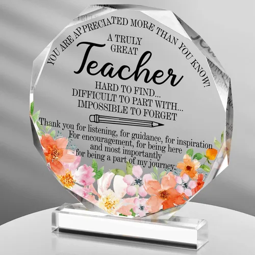 Vista 9 de Los mejores regalos de agradecimiento para profesores para mujeres, regalo de Navidad de acrílico para agradecimiento, regalo de estudiante para San