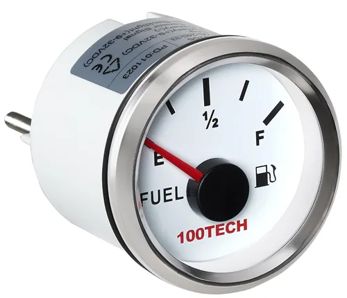 Vista 2 de 100TECH Medidor de Combustible 0-30 ohms Medidor de Nivel de Combustible Marino Impermeable 52mm 2-1/16"" Medidor de Combustible Diesel