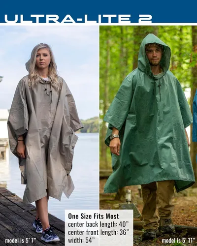 Vista 6 de FROGG TOGGS Ultra-lite2 - Poncho de lluvia impermeable, transpirable, tamaños para adultos y jóvenes