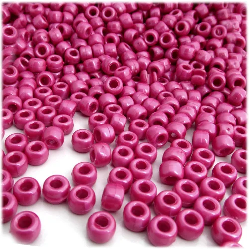Vista 3 de The Crafts Outlet 1,000pc de plástico redondo opaco pony perlas 0.354x0.236 in (negro)