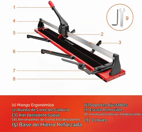Vista 8 de IRONMAX Cortador de azulejos manual de 48 pulgadas, herramientas profesionales de corte de azulejos de cerámica con mango ergonómico, escala