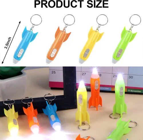 Vista 2 de 100 mini linternas de helicóptero, linterna LED de cohete, mini linternas a granel, linterna LED colorida, linternas pequeñas para niños, mini