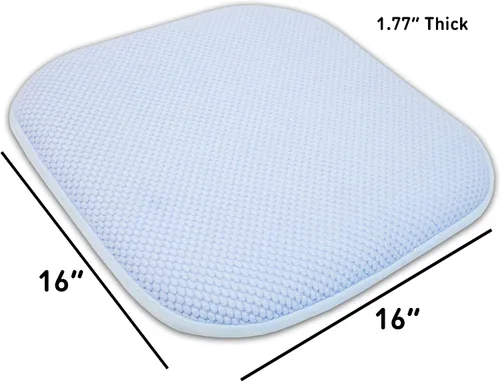 Vista 25 de Sweet Home Collection Cojines de espuma viscoelástica para silla, goma antideslizante y diseño de panal de abejas y esquinas redondeadas de 16 x 16