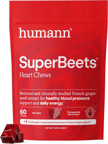 Vista 2 de Humann SuperBeets - Gomitas masticables de corazón y cereza ácida