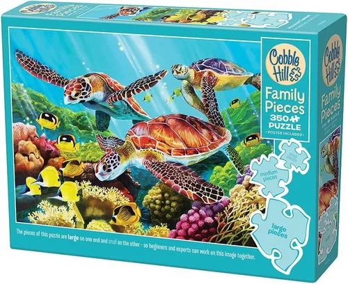 Vista 5 de Cobble Hill Family Piece's 350 Puzzle - Molokini Current - Muestra de póster incluido