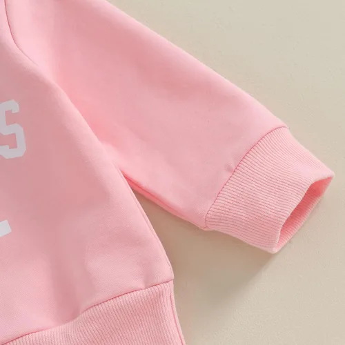 Vista 3 de CIYCUIT Conjunto de 3 piezas de sudadera de margaritas + pantalones + diadema, ropa infantil de otoño e invierno