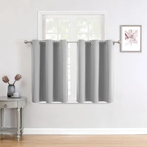 Vista 54 de ChrisDowa - Cortinas cortas para ventana de 40 pulgadas para dormitorio - Cortinas cortas con ojales y aislamiento térmico para oscurecer