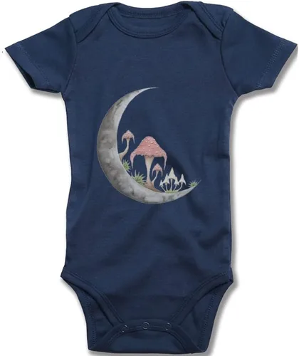 Vista 12 de Mushroom Moon - Body de manga larga para bebé recién nacido de 0 a 24 meses, color blanco Negro-1