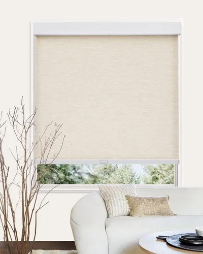 Vista 3 de Tonature Free-Stop - Persianas sin cordones con cenefa, tejido natural, persianas enrollables con filtro de luz para el hogar, persianas enrollables