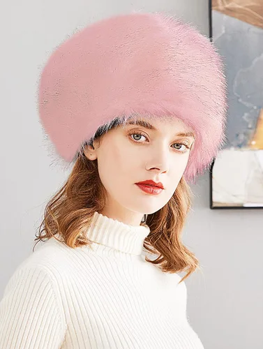 Vista 17 de Lovful Sombrero de invierno para mujer, de piel sintética, estilo cosaco ruso, sombrero de abrigo de invierno