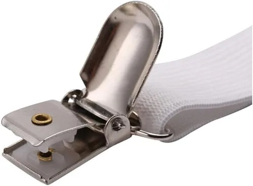 Vista 4 de Correas de sábanas ajustables entrecruzadas para mantener tu cama ordenada (blanco)