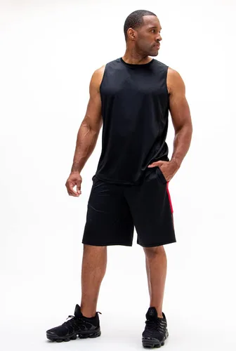 Vista 5 de DEVOPS Paquete de 2 pantalones cortos de gimnasio de entrenamiento de ajuste holgado de 10 pulgadas con bolsillos para hombre