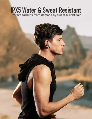 Vista 8 de Audiovance Euphony 301 - Auriculares inalámbricos Bluetooth para iPhone y Android, auriculares inalámbricos de sonido premium (EU301)