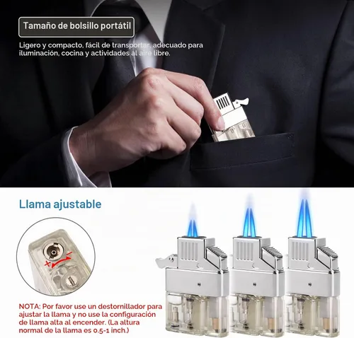 Vista 9 de Coldown Inserto de encendedor de butano, encendedores de antorcha con llama
