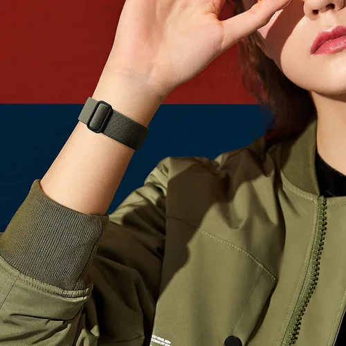 Vista 7 de Paquete de 6 correas elásticas de nailon compatibles con Amazfit Active 2/Active 3 Premium/GTS/ 2/2 mini/ 2e/GTS 3/GTS 4/mini/GTR mini, correas