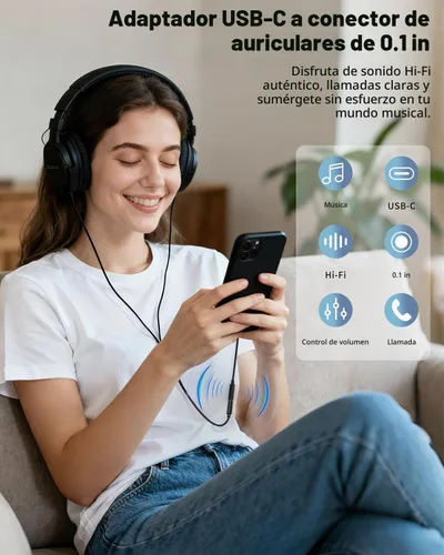 Vista 3 de Seulliya Adaptador USB C a conector de auriculares de 0.138 in para iPhone 15/16 Pro/Max, adaptador DAC de audio de alta resolución, convertidor