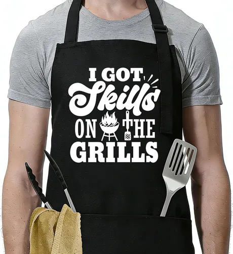 Vista 15 de Funny Apron for Men Women,Humorous Kitchen Apron- Grilling Cooking BBQ Accessories, Gift for Dad Husband