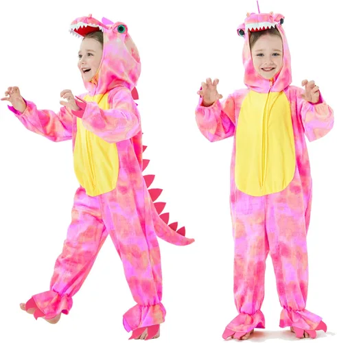 Vista 8 de Disfraz de dinosaurio T-Rex para niños, disfraz de dinosaurio con capucha