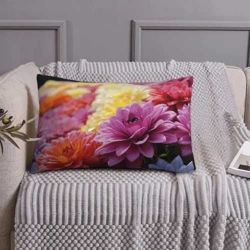Vista 6 de Juego de 2 fundas de almohada, fundas de almohada de tamaño Queen con diseño de flores arcoíris para cabello y piel, fundas de almohada súper suaves