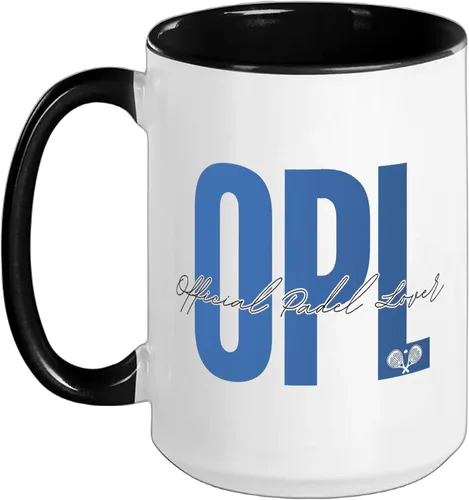 Vista 17 de OPL Official Padel Lover Ceramic Mug, Pink/White, 15oz Rosa/blanco