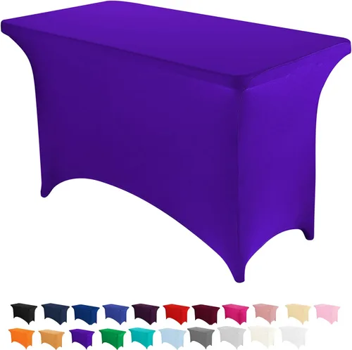 Vista 52 de Peomeise - Funda de mesa de elastano de 4 pies, mantel rectangular elástico de elastano (verde manzana, 4 pies)