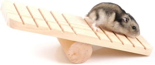 Vista 5 de Juego de 5 piezas de hámster para masticar, árbol de madera, decoración de hábitat, sombrero de Navidad para chinchillas de animales pequeños