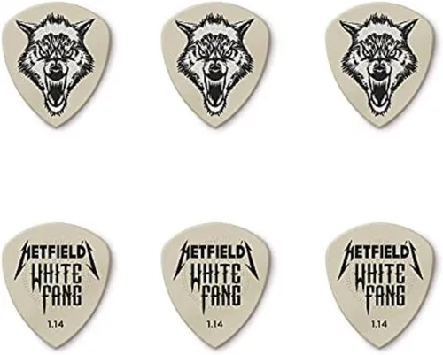 Vista 3 de Jim Dunlop Lata de púa para guitarra personalizada de James Hetfield "White Fang" de 1.14mm Flow (PH122T114)