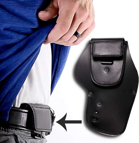 Vista 5 de Urban Carry LockLeather Funda G3 Holster - Diseño híbrido de cuero/polímero para ocultación óptima Disponible en tamaños Cadete, Trooper, Teniente