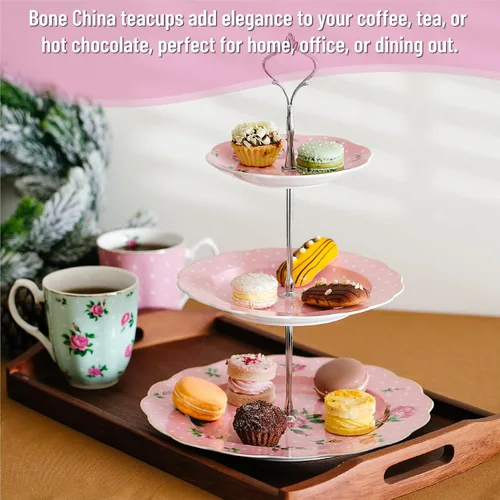 Vista 6 de BTaT- Royal - Juego de 8 tazas de café de porcelana de porcelana de porcelana de 12 onzas, tazas de café grandes para tazas de café, tazas de té