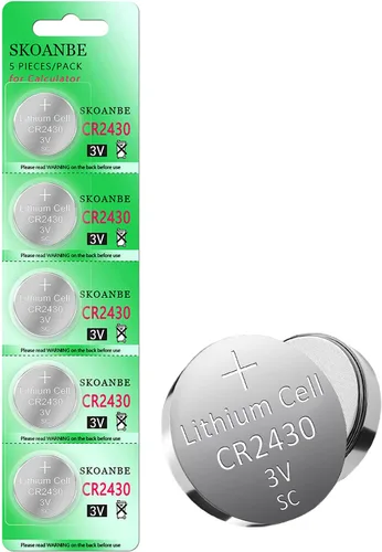 Vista 3 de SKOANBE Paquete de 5 baterías de litio CR2430 2430 ECR2430 3V para monedas
