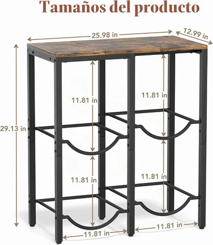 Vista 6 de VINAEMO Soporte para Jarra de Agua de 5 Galones, Soporte para Jarra de Agua de 3 Niveles con Tablero de Madera Extendido, Soporte de Almacenamiento
