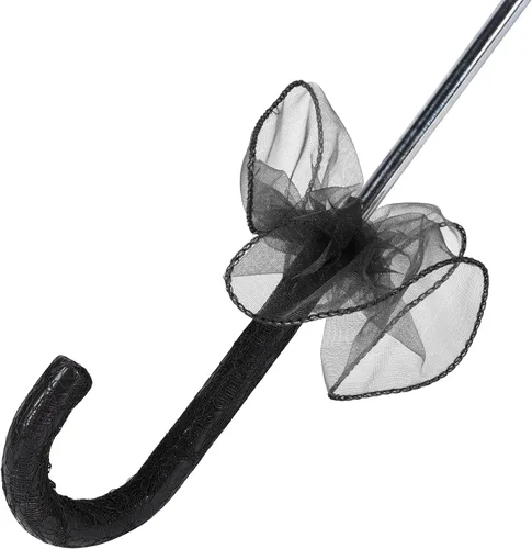 Vista 7 de Parasol, sombrilla de tela de encaje, sombrilla negra, sombrilla de boda, decoración artesanal para bodas, fiestas, fotos, regalos, bailes