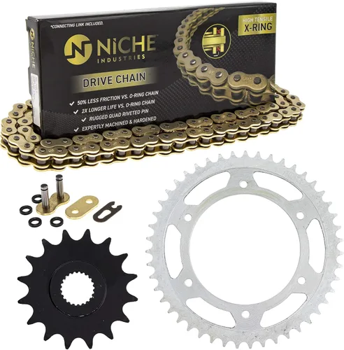 Vista 10 de NICHE Combo de cadena de piñón de transmisión para BMW F650GS Dakar G650GS Serato F650 delantero 16 trasero 47 dientes 520V junta tórica 112 enlaces
