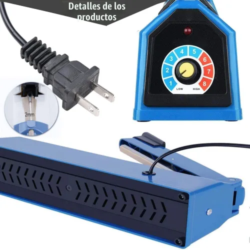 Vista 6 de Sellador térmico de impulso de 8 pulgadas, máquina de polietileno manual para bolsas de plástico PE PP bolsas con agarre adicional de elemento