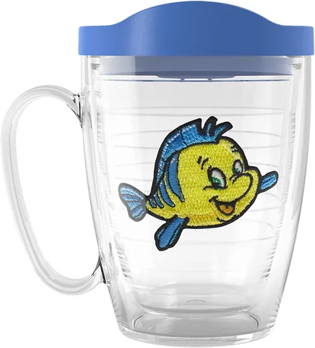 Vista 11 de Tervis Disney - Vaso aislado de doble pared de La Sirenita Flounder hecho en Estados Unidos, mantiene las bebidas frías y calientes, 16 onzas