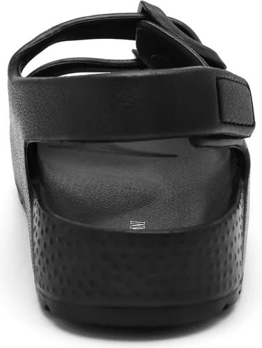 Vista 4 de INMINPIN Sandalias con hebilla para niños y niñas, cómodas sandalias de punta abierta con correa trasera ajustable