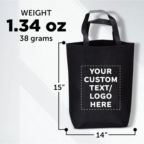 Vista 6 de DISCOUNT PROMOS Customizable Large Tote Bag, Set of 10/50/100 Heavy Duty & Reuseable Bulk Pack - Purple