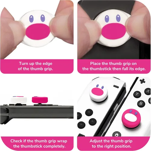 Vista 6 de FUNLAB - Tapas de palanca de mando para pulgar compatibles con Nintendo SwitchOLEDLite Pokemon Controller Accesorios, bonita funda de silicona