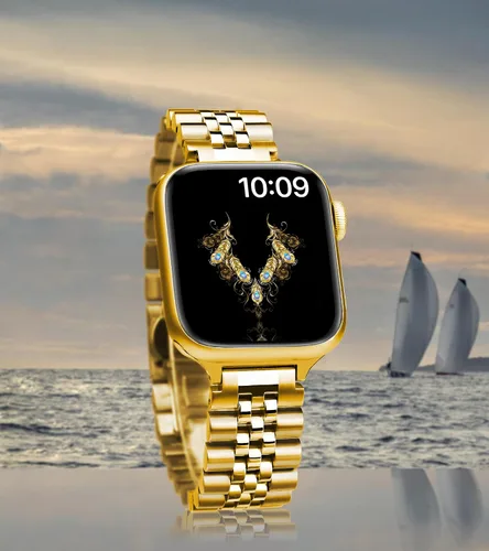 Vista 3 de Compatible con correas de Apple Watch para hombres de 1.654 pulgadas (Serie 10) 1.614 pulgadas, 1.575 pulgadas, 1.496 pulgadas, acero inoxidable