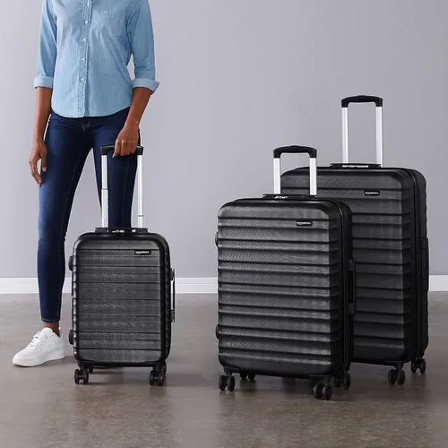 Vista 7 de Tienda Basics Equipaje de maleta expandible con ruedas rígidas Negro Spinner