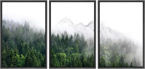 Vista 160 de SIGNWIN Lienzo enmarcado para pared, juego de arte abstracto de serenidad costera, ilustraciones abstractas junto al mar, arte moderno, decorativo