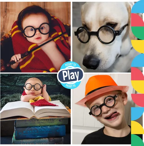 Vista 4 de Dazzling Toys Harry Potter Glasses Set of 48 Round Black Wizard Eyeglasses, Cute Costume Accessories For Boys & Girls