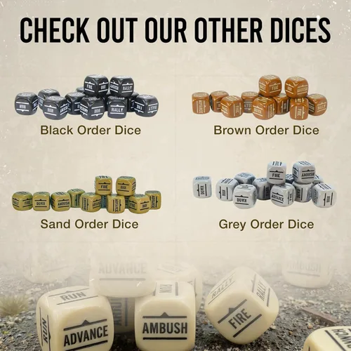 Vista 9 de Warlord Games Dados de pedido granate para acción de pernos