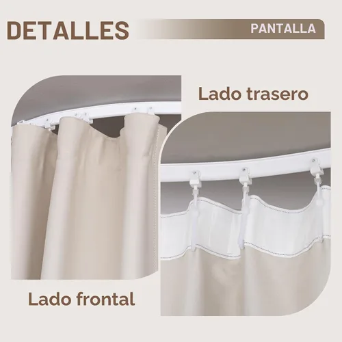 Vista 5 de MaKefeile - Cortinas divisoras de ambientes & juego de rieles flexibles y curvables, cortinas divisoras de privacidad con riel de techo, cortinas