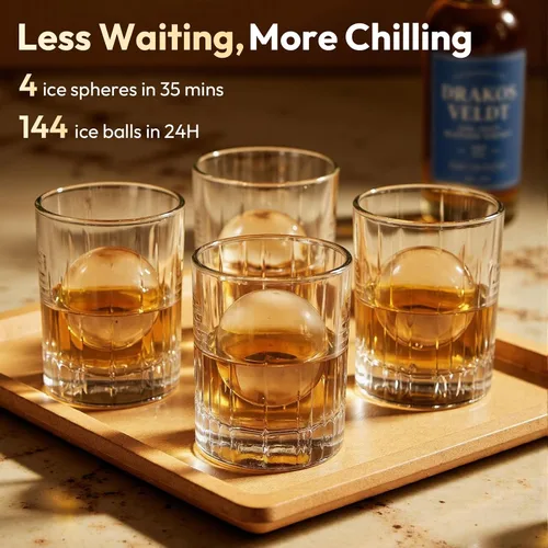 Vista 9 de Fabricante de bolas de hielo de 2 "para whisky, esfera de hielo