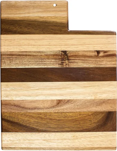 Vista 15 de Totally Bamboo Rock & Branch Shiplap Series Tabla de Cortar de Madera con Forma del Estado de Alabama y Bandeja para Servir Charcutería, Incluye