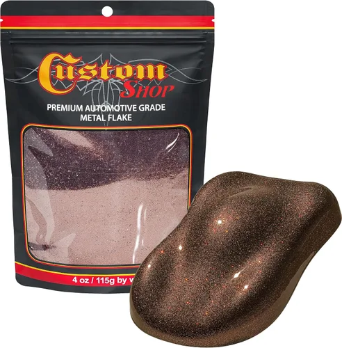 Vista 67 de Custom Shop - Purpurina metálica para pintura automotriz, oro brillante, 4 oz, micro escamas de metal de 0.004" para pintura de automóviles, aditivo